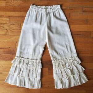 Vintage Anabelle Rose Designs Bloomers Girls 6 Ivory Ruffle Hem Cottage Prairie